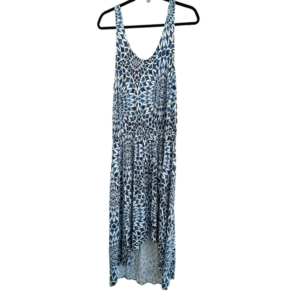 Gap Sleeveless Blue Faux Wrap Dress‎ High Low Hem Size L